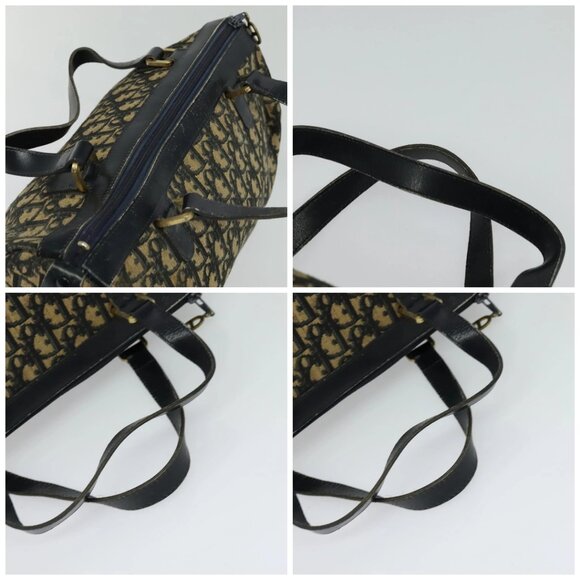 Christian Dior Trotter Canvas Hand Bag Navy Gold Auth MX416 - Picture 16 of 16